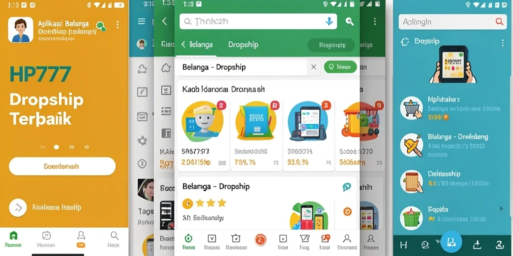 Antarmuka HP777 yang user-friendly untuk belanja Dropship.