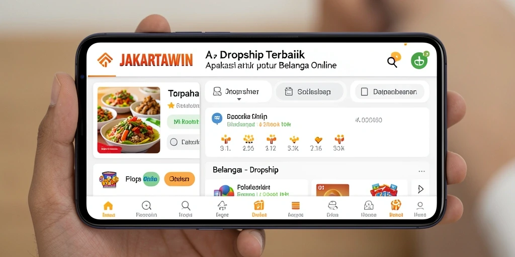 Tampilan antarmuka JAKARTAWIN yang menarik dan intuitif untuk belanja Dropship.