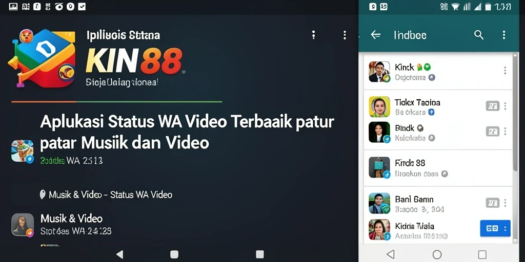 Antarmuka aplikasi KING88 dengan berbagai pilihan video musik.