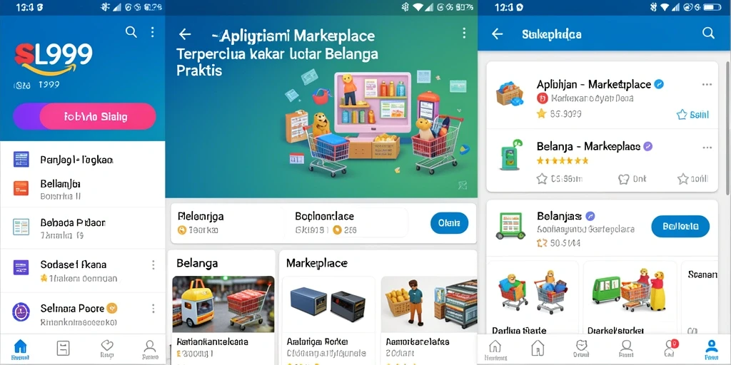 Tampilan antarmuka aplikasi Marketplace SL999 yang ramah pengguna.