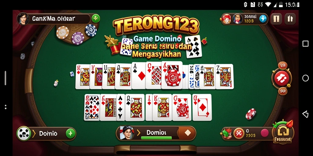 Tampilan antarmuka permainan Domino yang mudah digunakan dan menyenangkan.